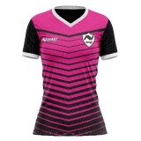 camisa de futebol rosa Jardim Nove de Julho